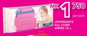 Johnson's All Over Wipes-72's Per Pack