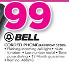 Bell Corded Phone Rainbow 58200