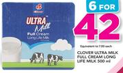 Clover Ultra Milk Full Cream Long Life Milk-6x500ml