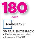 Mainstays 30 Pair Shoe Rack