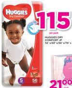 Huggies Dry Comfort JP 56/60/66/76's-Per Pack