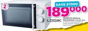 Logik 20Ltr White Manual Microwave P70H20L-SEW