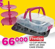 Prestige 12 Cup Muffin With Lid And Cake Stand-Per Set