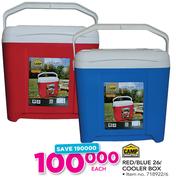 Camp Master Red/Blue Cooler Box-26Ltr Each