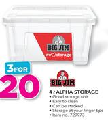 Big Jim 4Ltr Alpha Storage-For 3