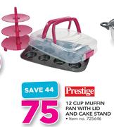 Prestige 12 Cup Muffin Pan With Lid And Cake Stand