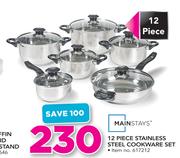 Mainstays 12 Piece Stainless Steel Cookware Set