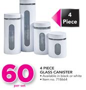 4 Piece Glass Canister-Per Set