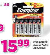 Energizer AA4 6 Pack Alkaline