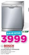 Bosch 12 Place Metallic Dishwasher 