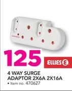 Ellies 4 Way Surge Adaptor 2 x 6A 2 x 16A