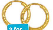 9Ct Gold And Silver 10mm Single Earring Bonded-Each