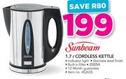 Sunbeam 1.7Ltr Cordless Kettle
