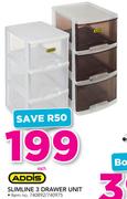 Addis Slimline 3 Drawer Unit-Each