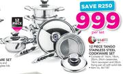 Tissolli 12 Piece Tango Stainless Steel Cookware Set-Per Set