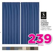 Sheraton 2 Pack Unlined Curtain-Per Pack