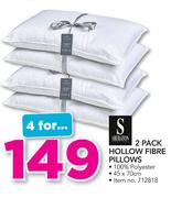 Sheraton 2 Pack Hollow Fibre Pillows-For 4