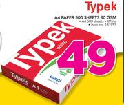 Typek A4 Paper 500 Sheets 80 GSM