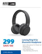 Altec Lansing Ring N Go Bluetooth Headphone