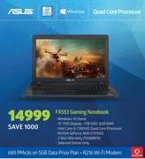 Asus FX553 Gaming Notebook-On 5GB Data Price Plan + R216 WiFi Modem