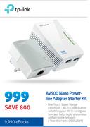 TP Link AV500 Nano Power Line Adapter Starter Kit