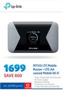 TP Link M7310 LTE Mobile Router + LTE Advanced Mobile WiFi