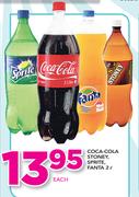 Coca Cola Stoney, Sprite, Fanta-2Ltr Each
