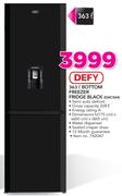 Defy 363Ltr Bottom Freezer Fridge Black DAC564