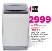 Defy 10Kg Top Load Washing Machine Metallic DTL147
