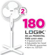 Logik 40cm Pesdestal Fan LDS01-40BS