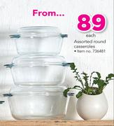 Assorted Round Casseroles-Each