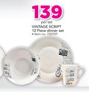 Vintage Script 12 Piece Dinner Set-Per Set