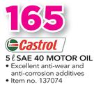 Castrol 5Ltr SAE 40 Motor Oil