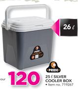 Pride 25Ltr Silver Cooler Box