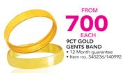 9CT Gold Gents Band-Each
