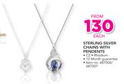 Sterling Silver Chains With Pendents-Each