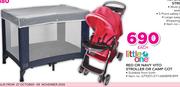 Little One Red Or Navy Vito Stroller Or Camp Cot-Each