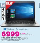 HP Intel Core I3 Notebook 15-AC107NI