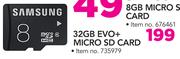 Samsung 32GB Evo + Micro SD Card