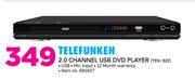 Telefunken 2.0 Channel USB DVD Player TDV-322