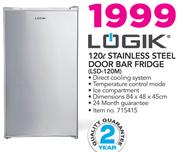 Logik 120Ltr Stainless Steel Door Bar Fridge LSD-120M