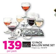 Royal Leerdam 12 Pack Ballon Wine Set-Per Pack