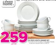 Always Home 20 Piece White Dinner Set