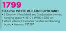UCAN 1000mm White Built In Cupboard