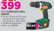 Ryobi 12V Cordless Drill Driver