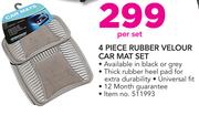 4 Piece Rubber Velour Car Mat Set-Per Set