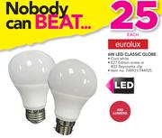 Eurolux 6W LED Classic Globe-Each