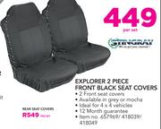 Stingray Explorer 2 Piece Rear Black Seat Covers
