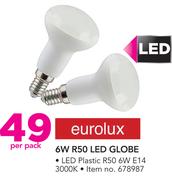 Eurolux 6W R50 LED Globe-Per Pack