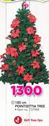 180Cm Pointsettia Tree